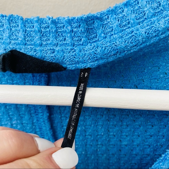 Urban Outfitters Out From Under Jojo Oversized Waffle Knit Top Blue Sz S… - Picture 7 of 8